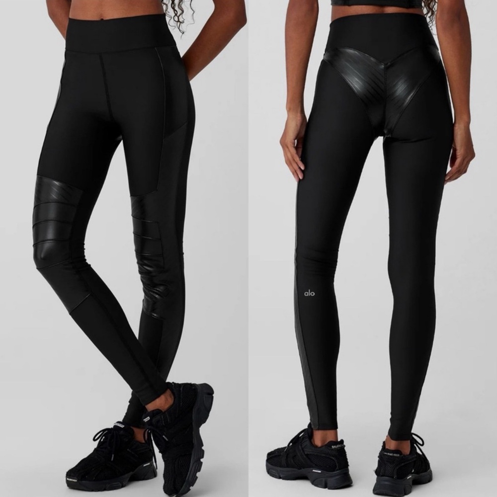 ALO Airlift Winter Warm Supermoto Black Leggings